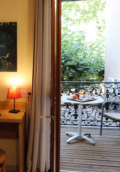 View from the terrace of the PRM room at the Hôtel Belleville in Lamalou-les-Bains